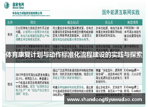 体育康复计划与动作标准化流程建设的实践与探索